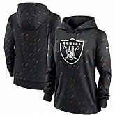 Women's Las Vegas Raiders Nike Anthracite 2021 NFL Crucial Catch Therma Pullover Hoodie